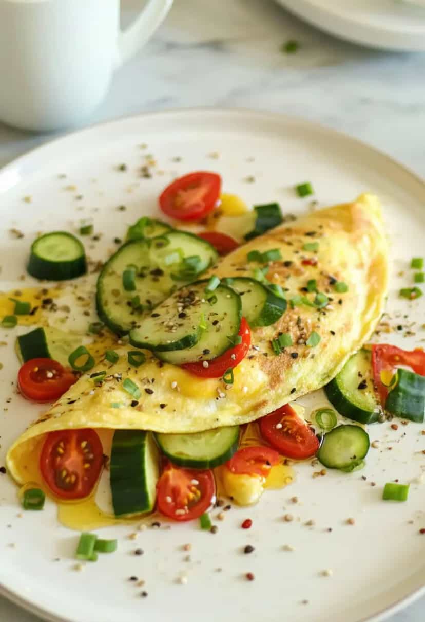 Foto deliciosa de Omelete Saudável de Legumes pronta para servir - Ovos