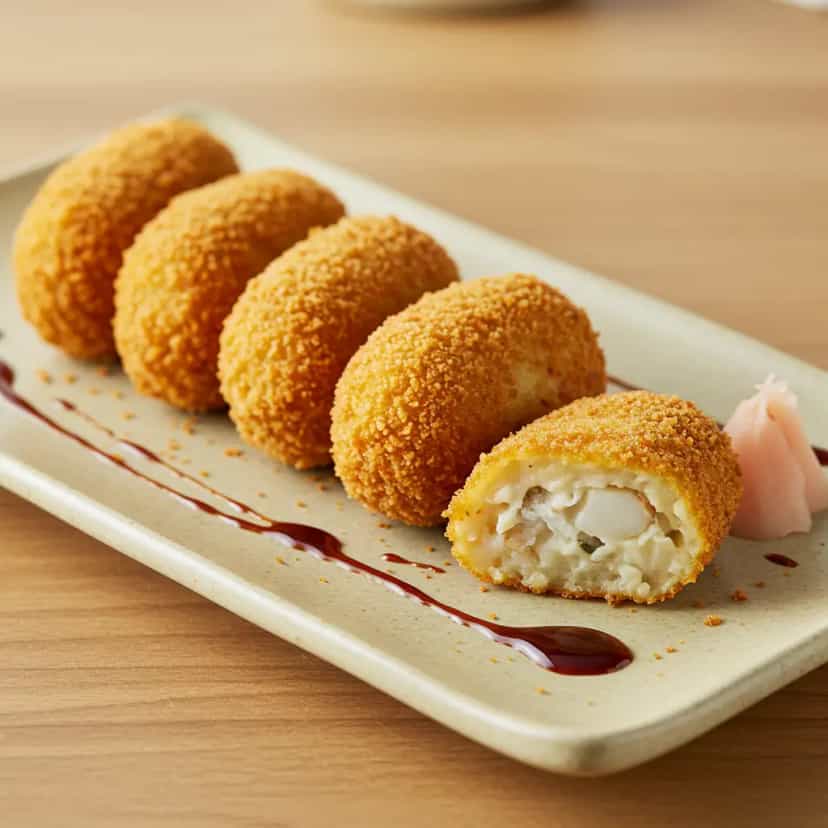 Foto deliciosa de Hot Roll de Salmão Crocante pronta para servir - Salgadinhos