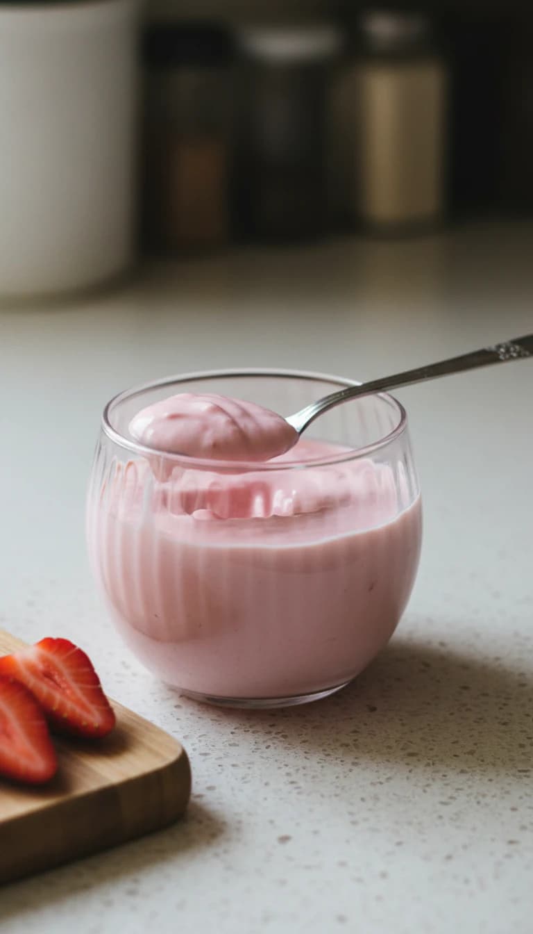 Iogurte Caseiro Cremoso de Framboesa (Microondas)