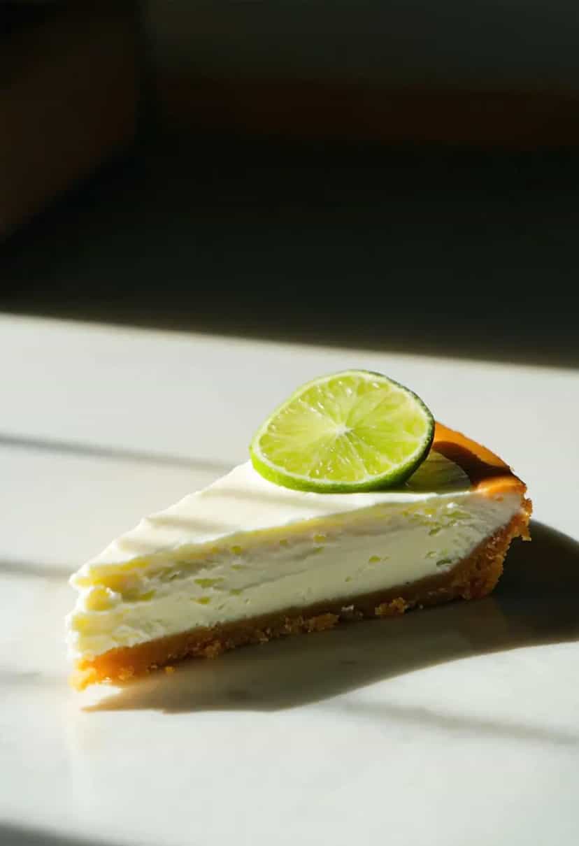 Foto deliciosa de Cheesecake de Lima da Pérsia pronta para servir - Tortas & Tortinhas