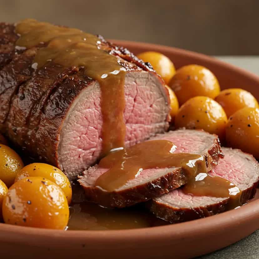 Foto deliciosa de Lagarto ao Molho Madeira: Receita Deliciosa pronta para servir - Carnes & Frango