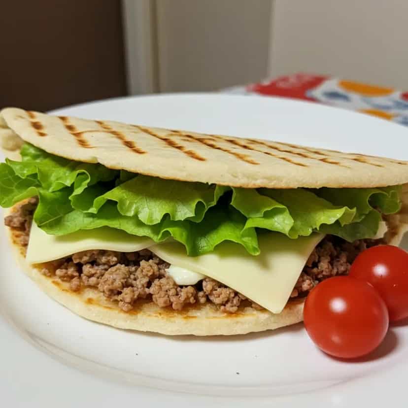 Foto deliciosa de Lanche Rápido de Carne Moída pronta para servir - Salgadinhos