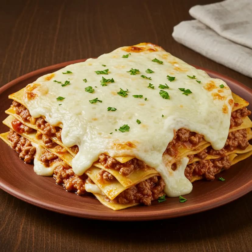 Lasanha à Bolonhesa com Molho Branco