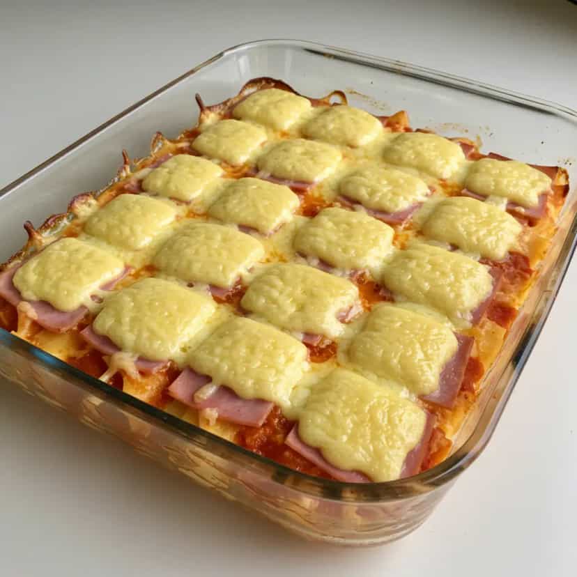 Foto deliciosa de Lasanha Cremosa de Frango pronta para servir - Massas & Macarrão