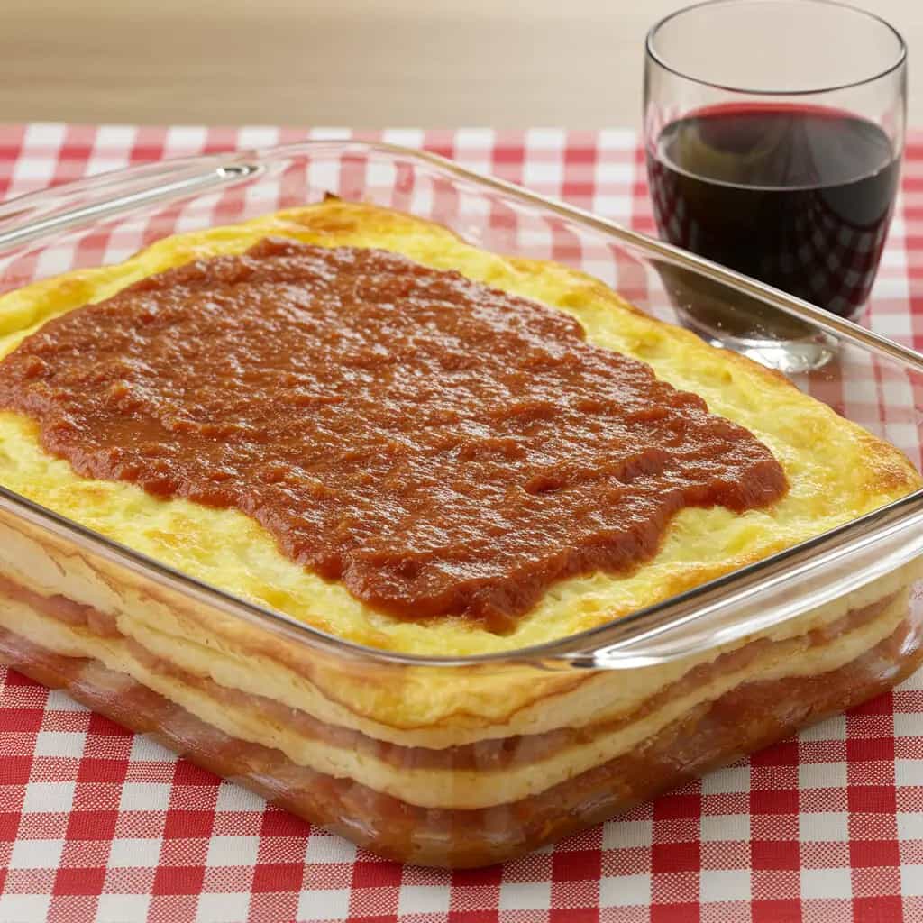 Lasanha Cremosa de Massa de Pastel