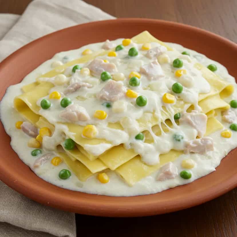 Foto deliciosa de Lasanha Cremosa de Sardinha pronta para servir - Massas & Macarrão