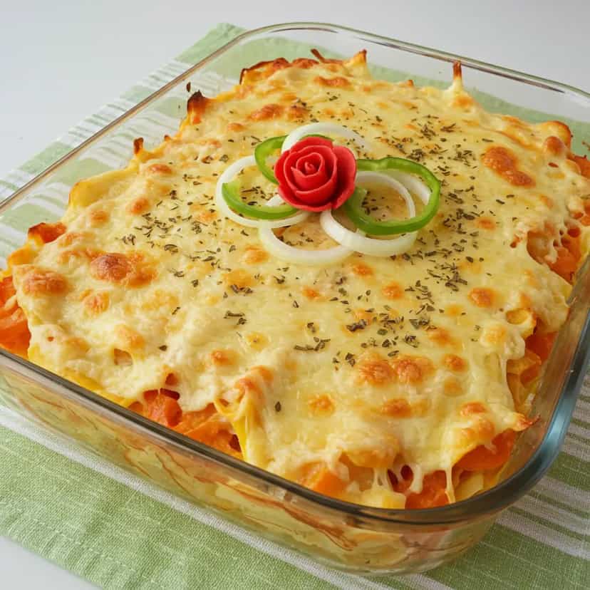 Foto deliciosa de Lasanha de Panquecas à Brasileira pronta para servir - Pratos Brasileiros Icônicos