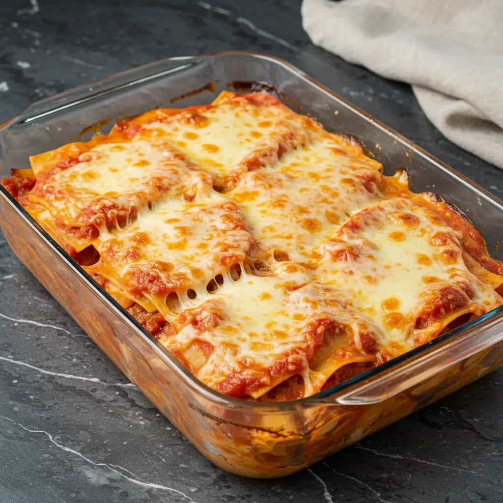 Lasanha de Queijo e Presunto