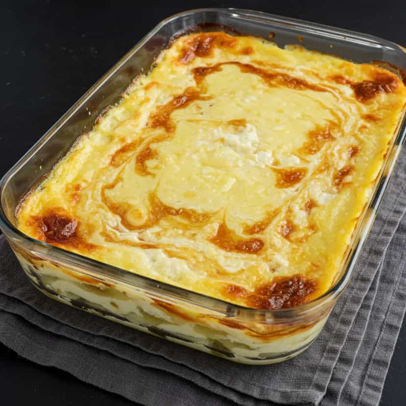 Foto deliciosa de Lasanha Três Queijos e Milho pronta para servir - Massas & Macarrão