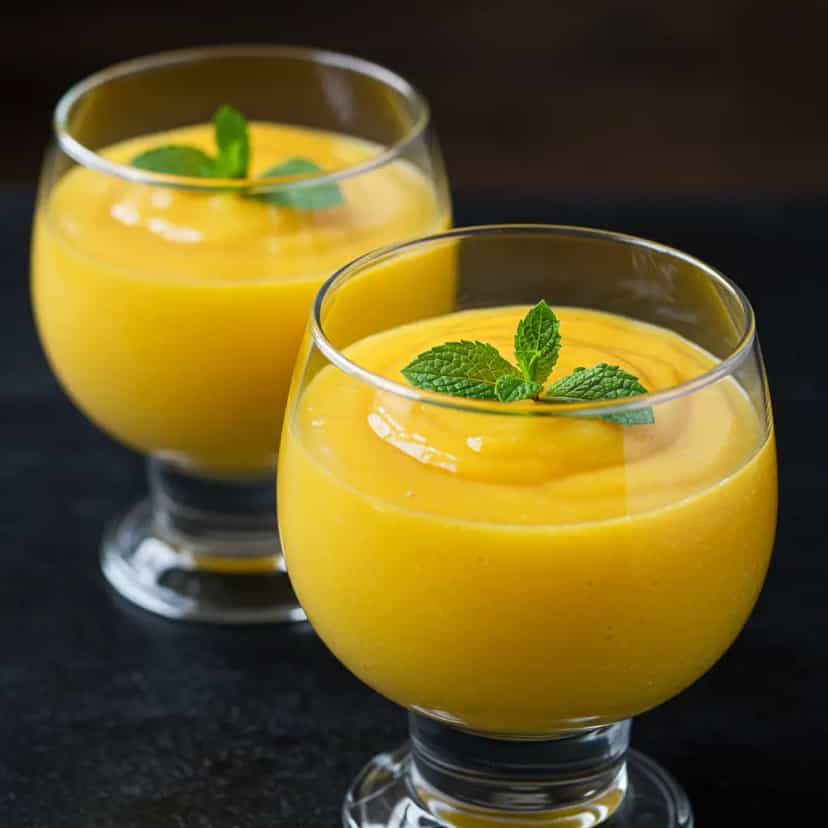 Foto deliciosa de Lassi Cremoso de Manga pronta para servir - Milkshakes
