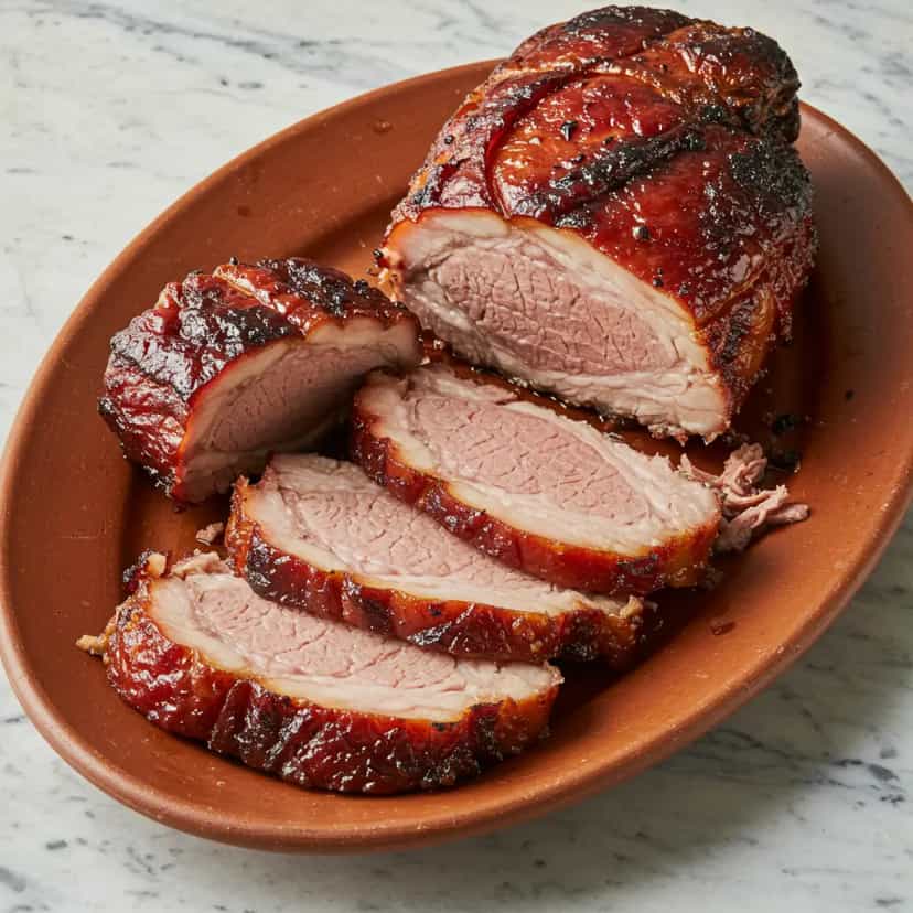 Foto deliciosa de Leitão Assado com Conhaque pronta para servir - Carnes & Frango