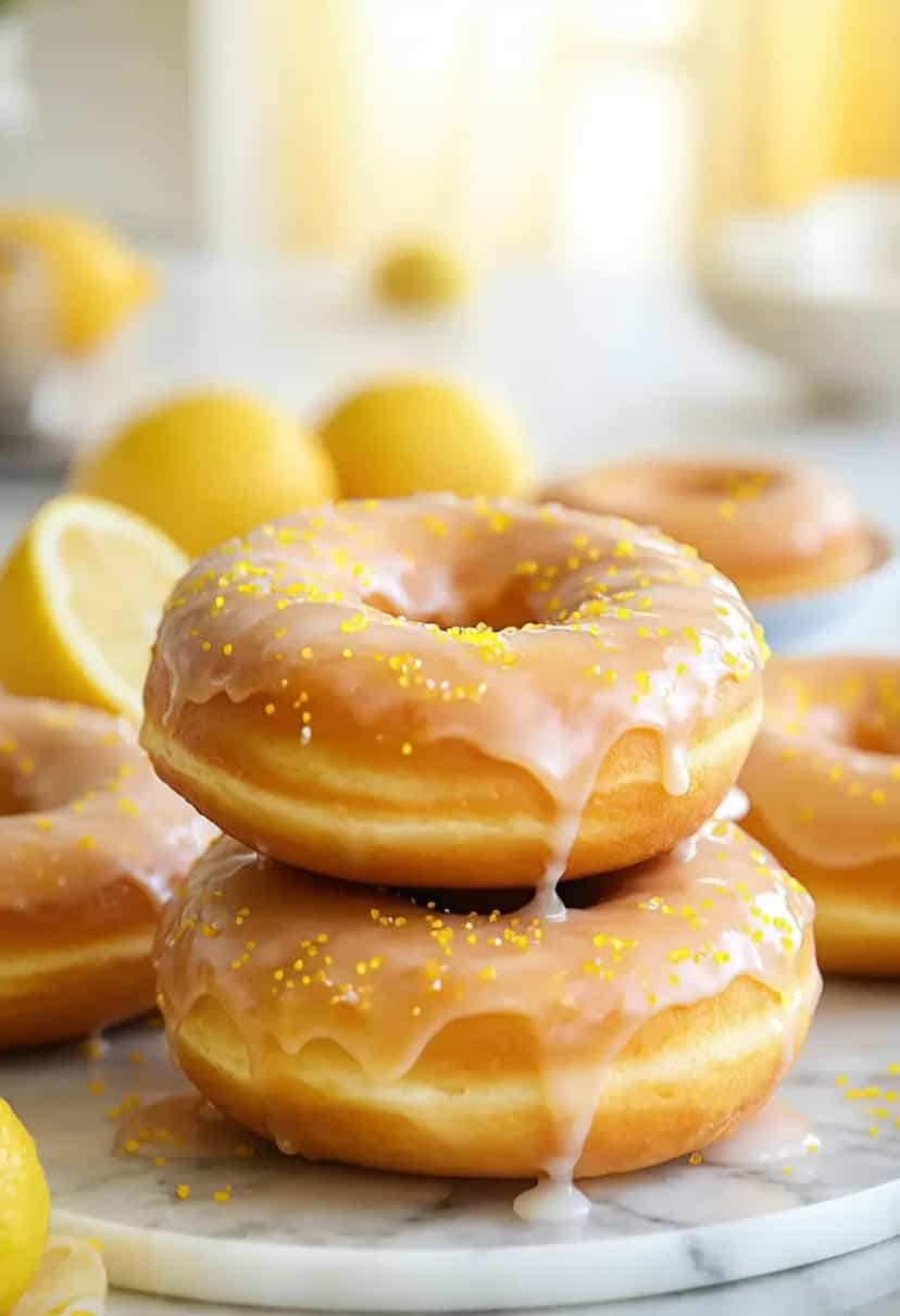 Foto deliciosa de Donuts Glaceados de Limão pronta para servir - Outras Receitas
