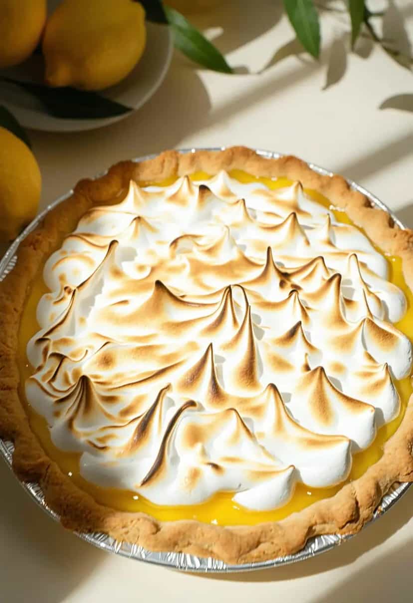 Foto deliciosa de Torta de Limão Merengue pronta para servir - Tortas & Tortinhas