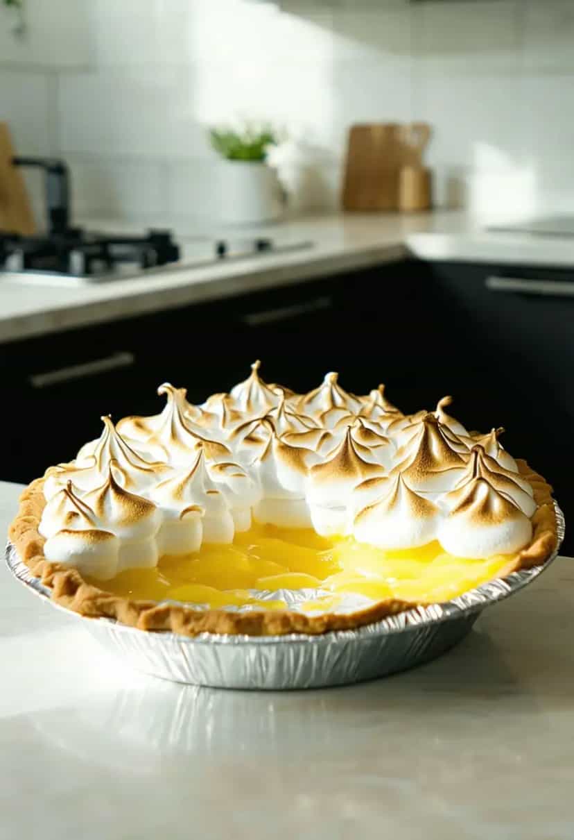 Foto deliciosa de Torta de Limão Merengue pronta para servir - Tortas & Tortinhas