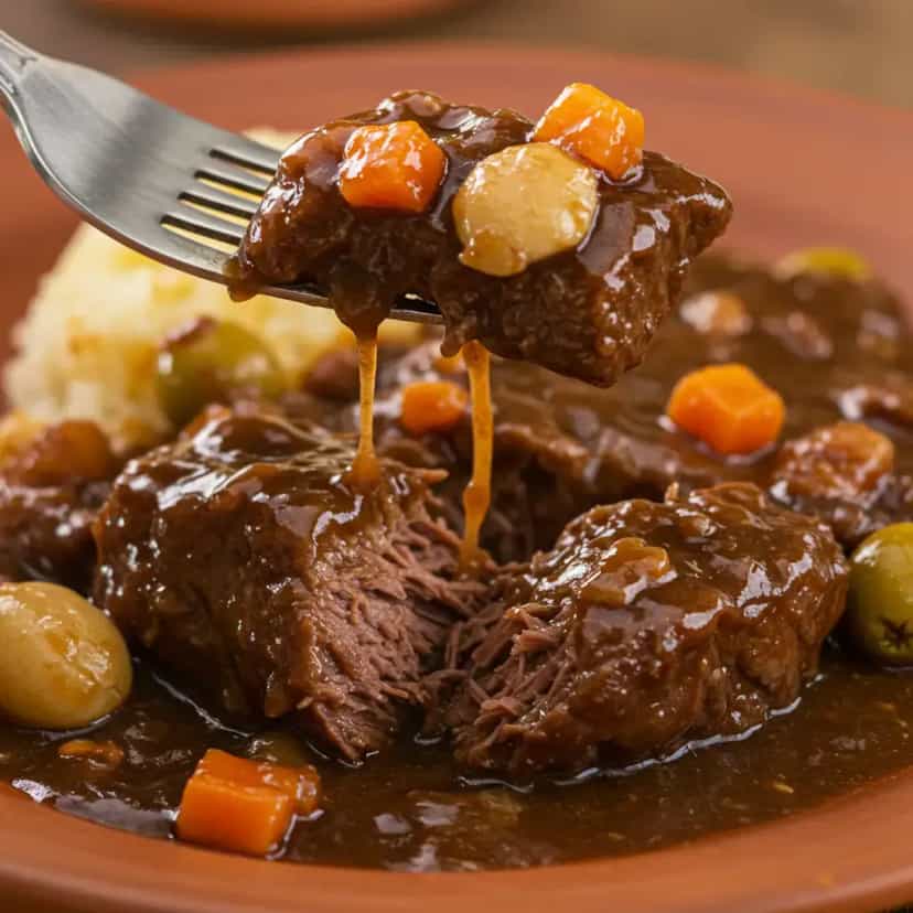 Foto deliciosa de Língua Bovina ao Molho Madeira com Cogumelos pronta para servir - Carnes & Frango