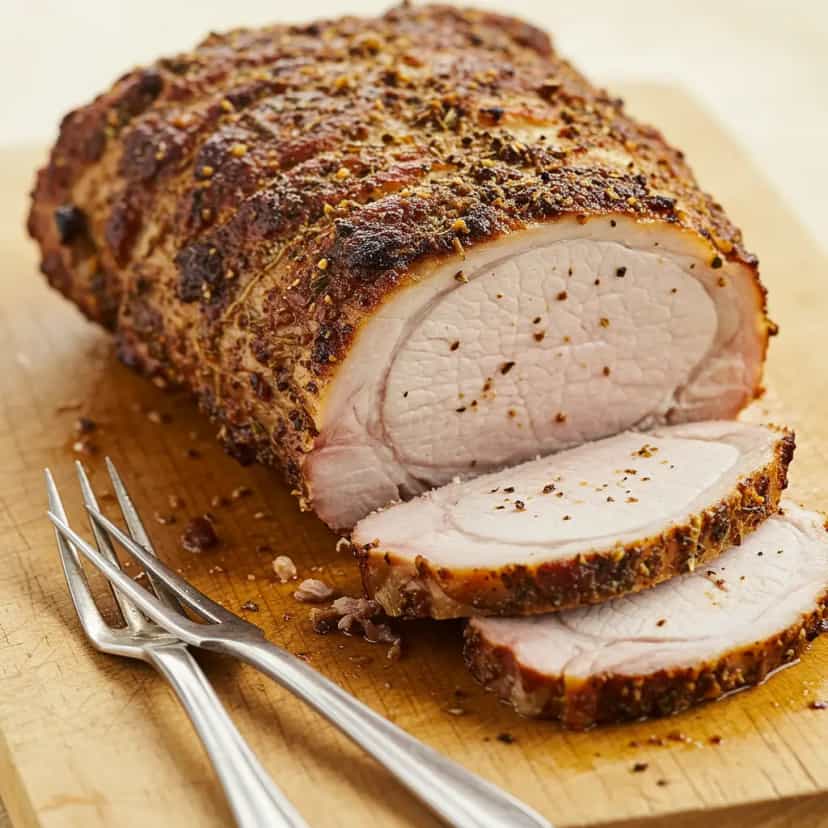 Foto deliciosa de Lombo Assado na Churrasqueira com Queijo Ralado pronta para servir - Carnes & Frango