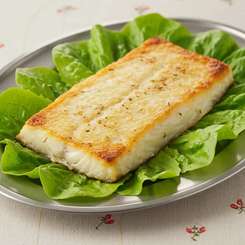 Foto deliciosa de Lombo de Cação Assado ao Alecrim pronta para servir - Peixes & Frutos do Mar