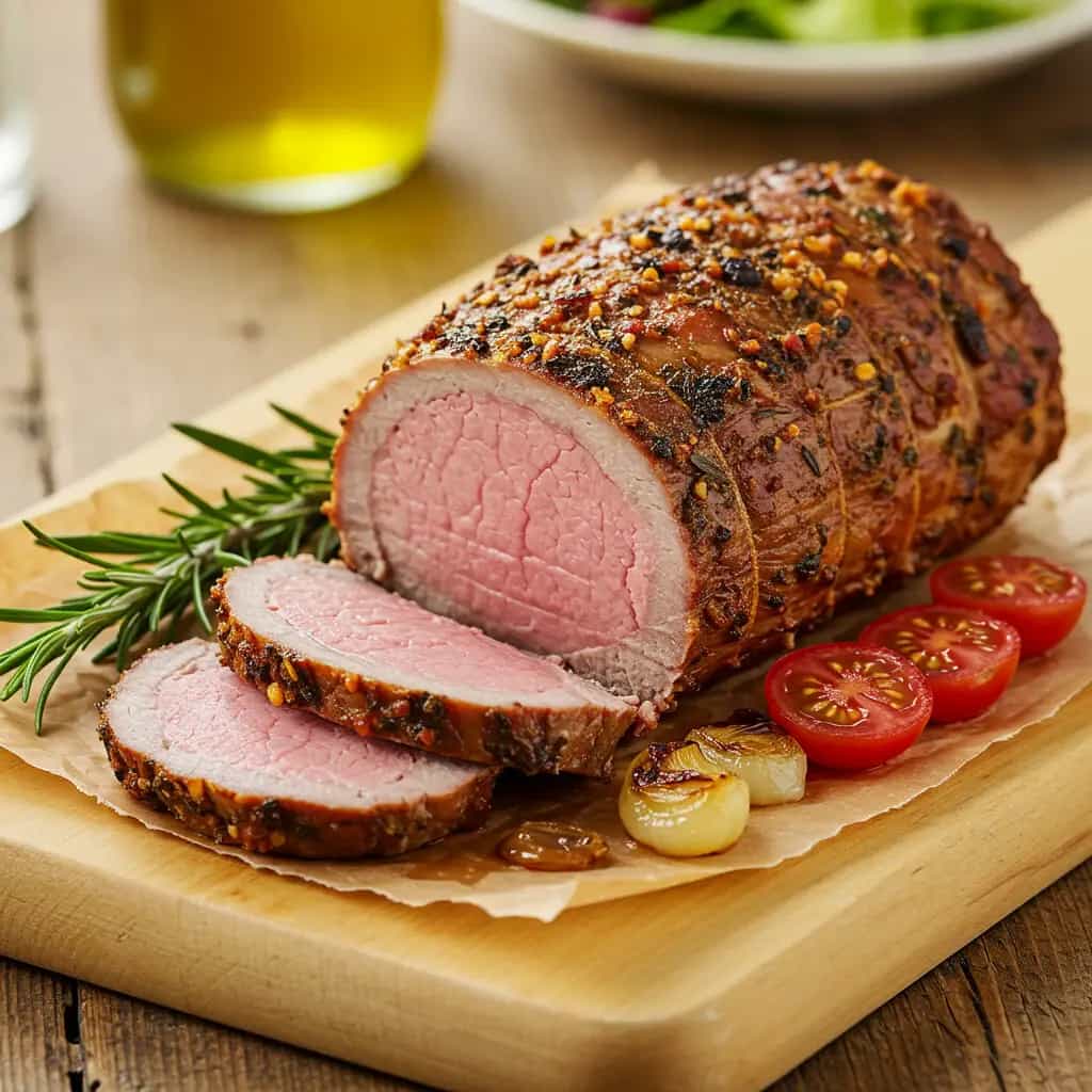 Lombo de Porco Assado com Molho de Laranja