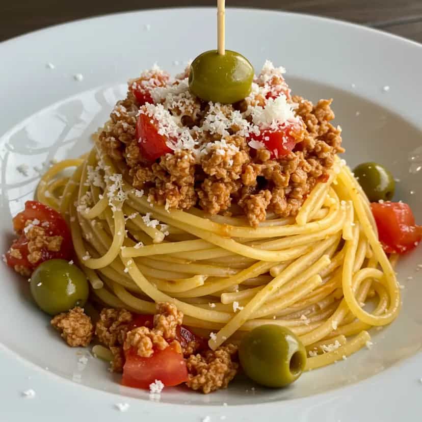 Foto deliciosa de Macarrão à Bolonhesa pronta para servir - Massas & Macarrão