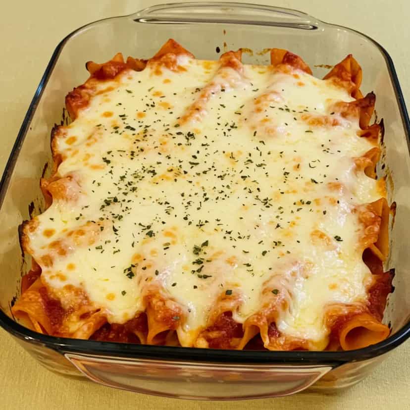 Foto deliciosa de Macarrão Cabelinho de Anjo Assado ao Molho de Tomate pronta para servir - Massas & Macarrão