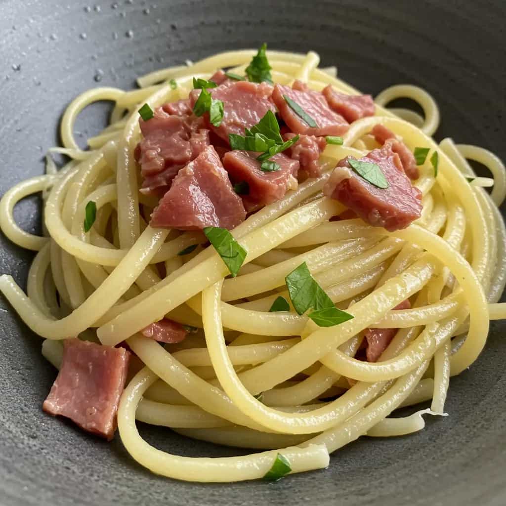 Macarrão com Calabresa ao Alho e Óleo