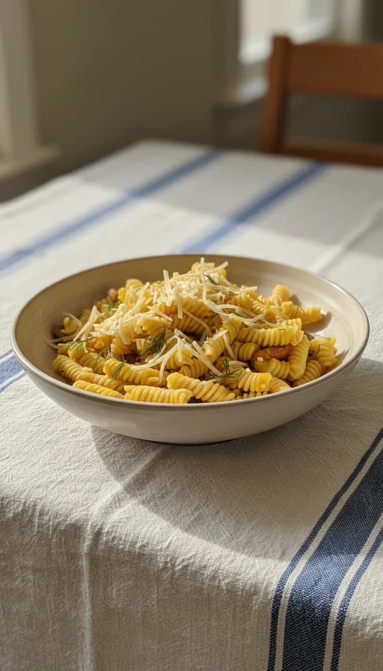 Macarrão com Molho de Abóbora e Calabresa