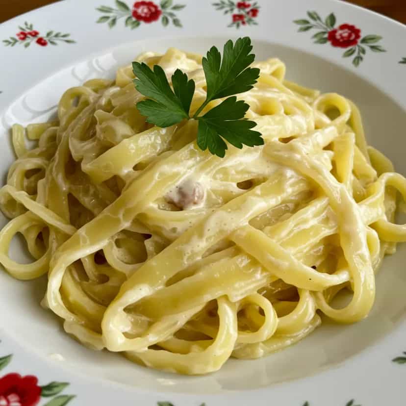 Foto deliciosa de Macarrão com sardinha ou macarrão preguiçoso pronta para servir - Até 5 Ingredientes