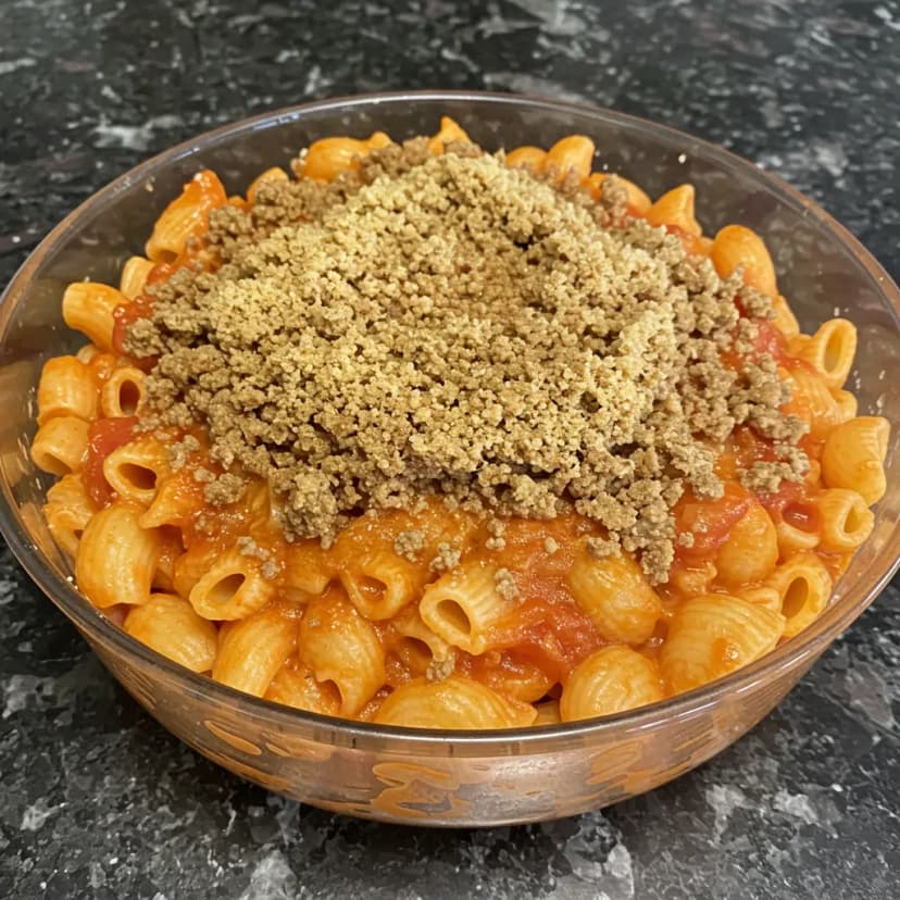 Macarrão com Soja e Molho de Tomate