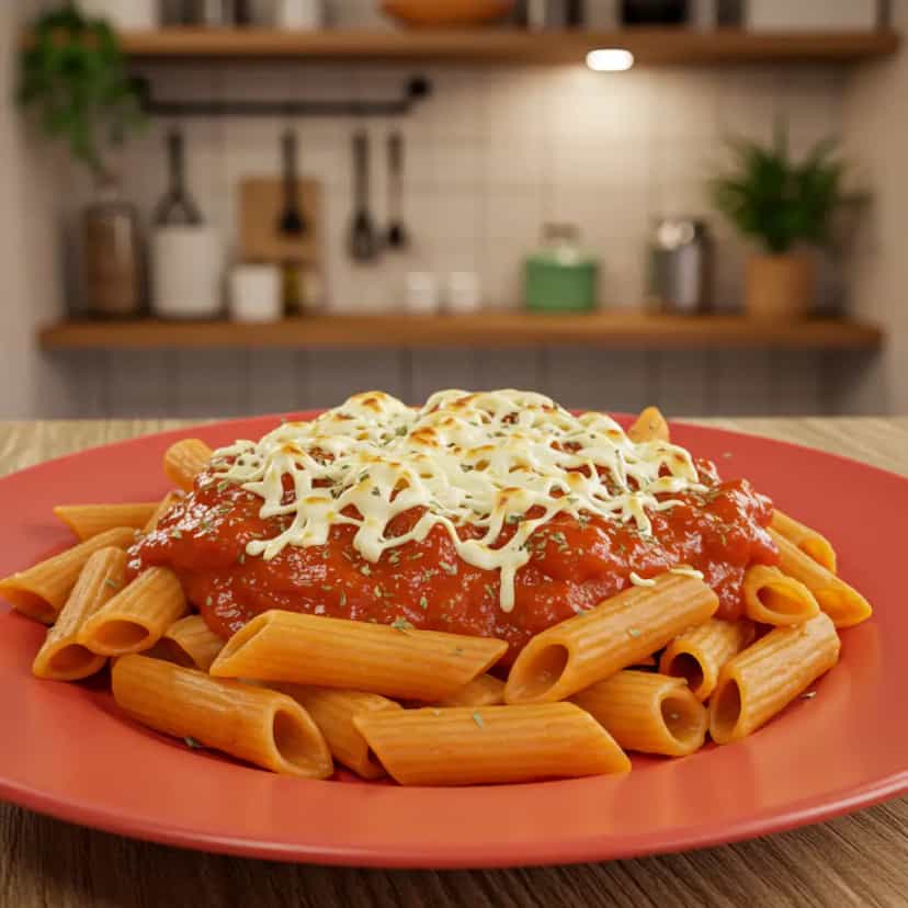 Foto deliciosa de Macarrão de microondas - o verdadeiro pronta para servir - No Micro-ondas