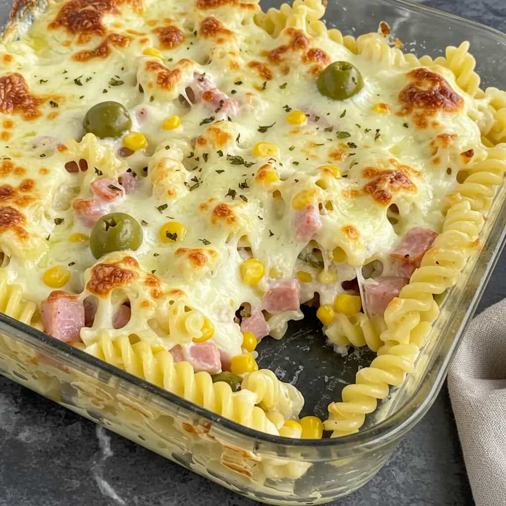 Macarrão Gratinado com Presunto e Mussarela