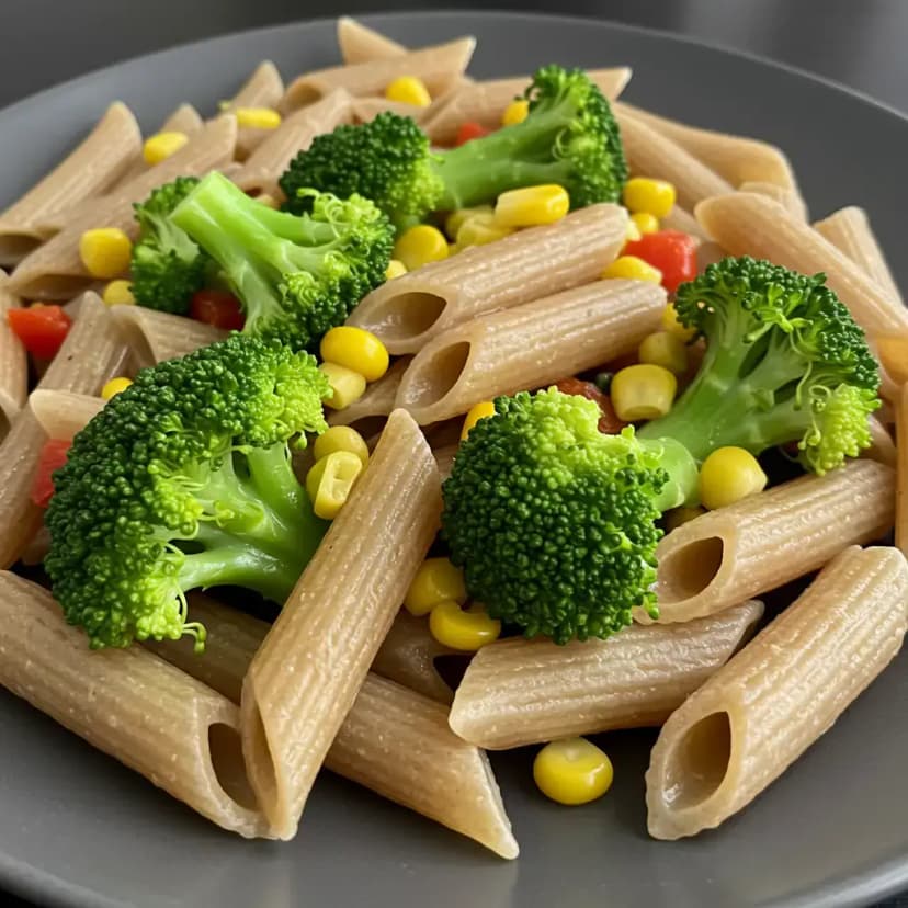 Macarrão Integral com Brócolis e Milho