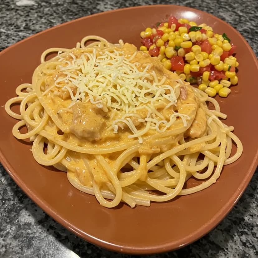 Macarrão Penne com Frango Cremoso na Panela de Pressão