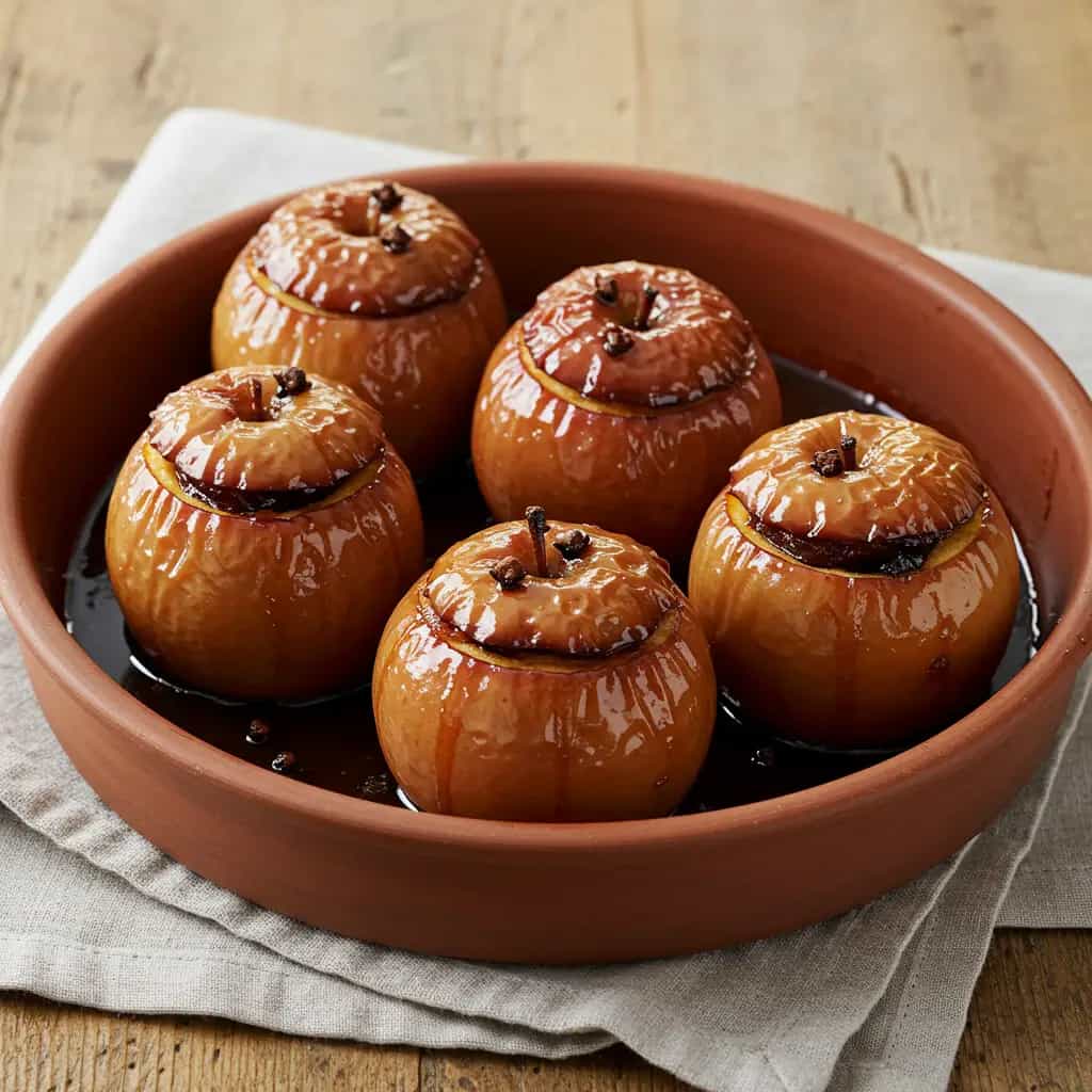 Maçãs Assadas ao Vinho Tinto com Especiarias