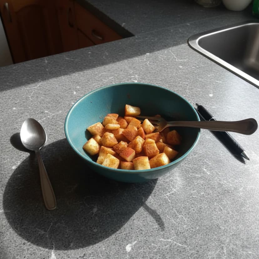 Maçãs Assadas com Canela no Micro-ondas