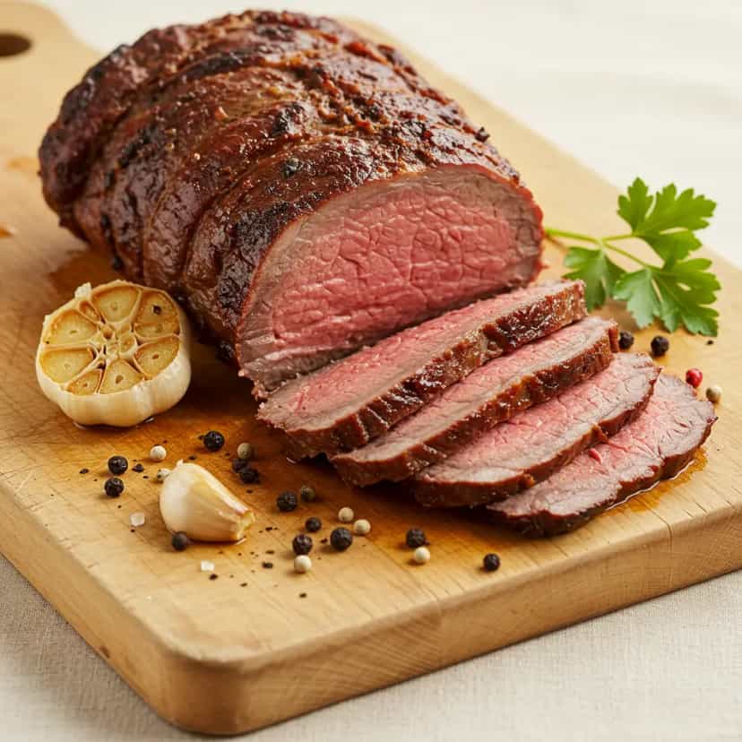 Foto deliciosa de Maminha Assada com Farinha: Simples e Deliciosa pronta para servir - Carnes & Frango