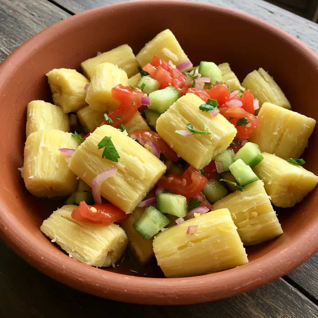 Mandioca com Vinagrete Refrescante