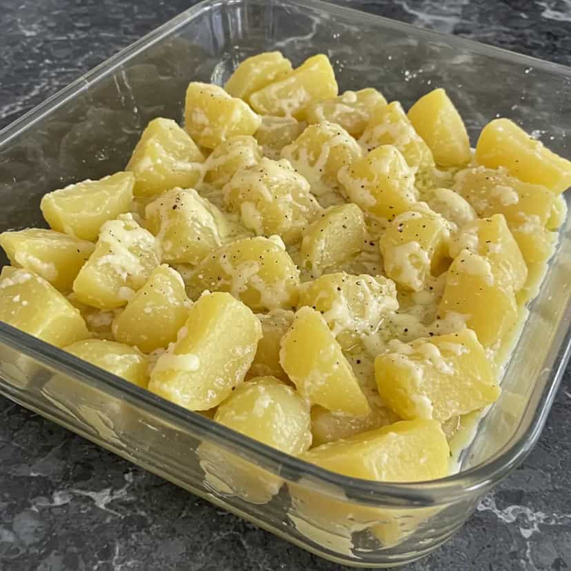 Foto deliciosa de Mandioca Cremosa com Manteiga e Alho pronta para servir - Pratos Brasileiros Icônicos