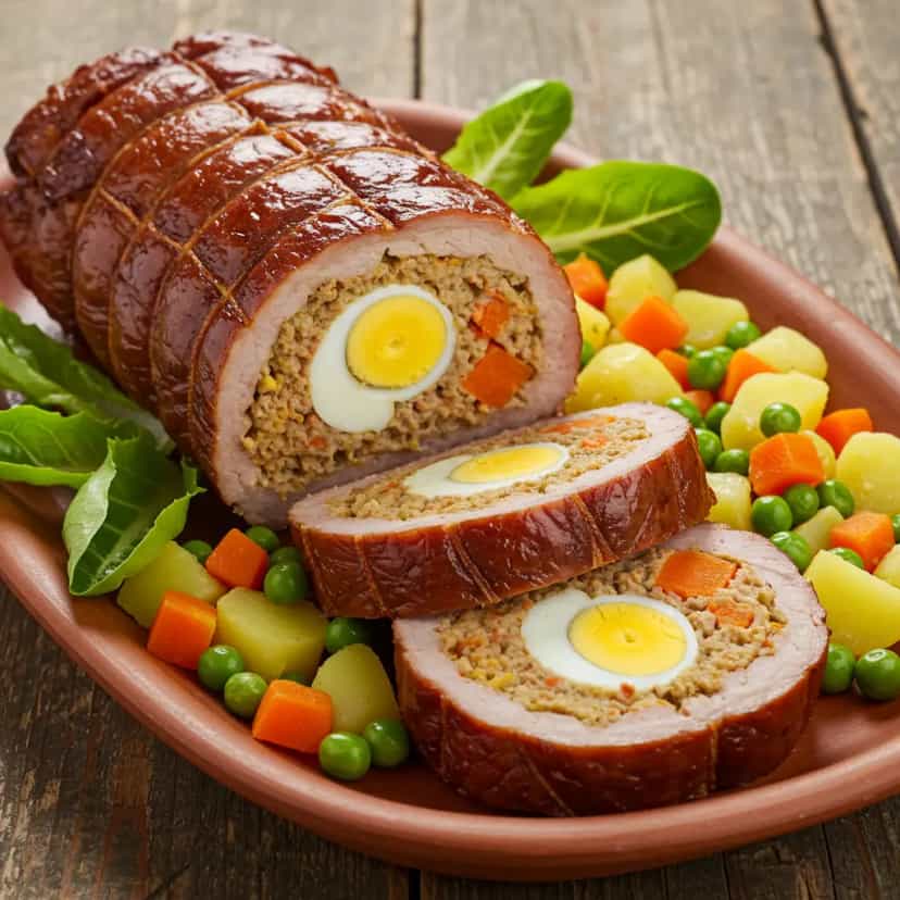 Foto deliciosa de Matambre Recheado: Delicioso Prato Brasileiro pronta para servir - Carnes & Frango