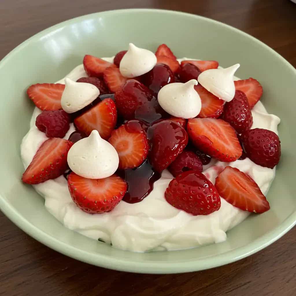 Merengue de Morango com Chocolate