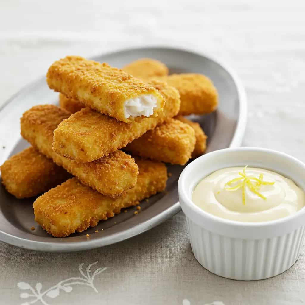 Merluza Empanada com Molho Cremoso de Limão Siciliano