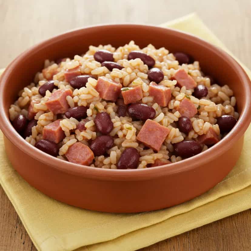 Foto deliciosa de Mexidão Mineiro de Feijão e Linguiça pronta para servir - Pratos Brasileiros Icônicos