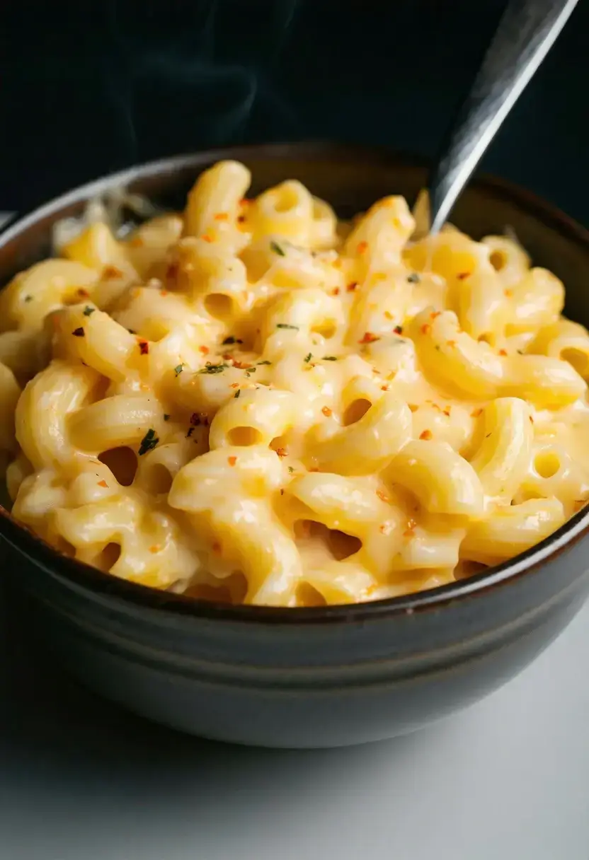 Foto deliciosa de Macarrão com Queijo no Microondas pronta para servir - No Micro-ondas