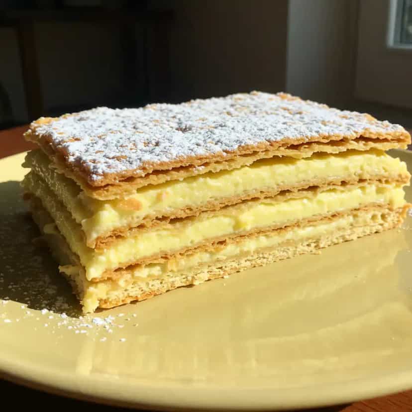 Foto deliciosa de Mil-Folhas Cremoso com Creme de Baunilha pronta para servir - Tortas & Tortinhas