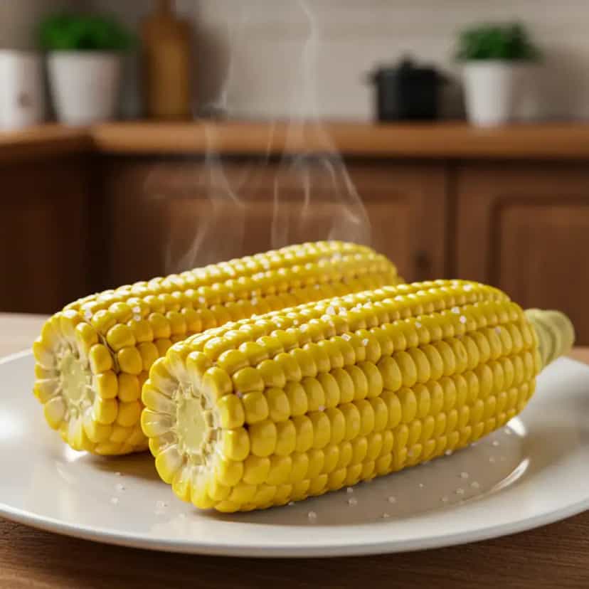 Foto deliciosa de Milho cozido no micro-ondas pronta para servir - No Micro-ondas