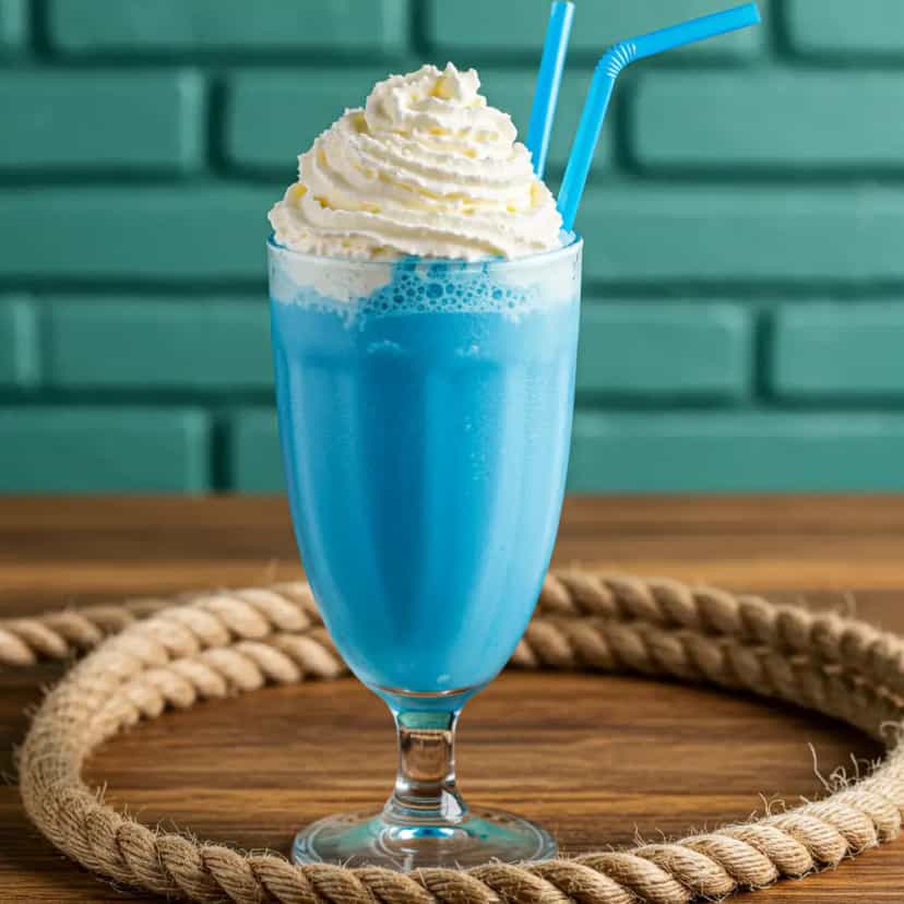 Foto deliciosa de Milk-Shake Azul Tropical pronta para servir - Milkshakes