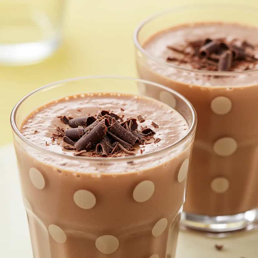 Foto deliciosa de Milk-shake Cremoso de Chocolate pronta para servir - Milkshakes