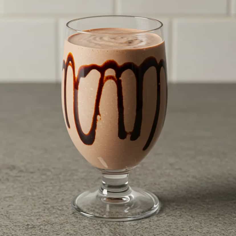 Foto deliciosa de Milkshake Cremoso de Chocolate pronta para servir - Milkshakes