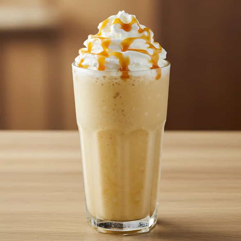 Foto deliciosa de Milkshake de Café com Caramelo e Sorvete pronta para servir - Milkshakes