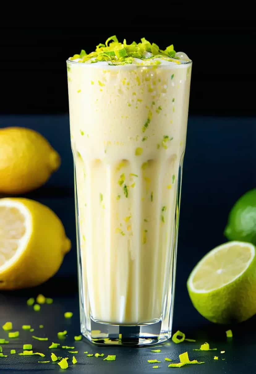 Foto deliciosa de Milkshake de Limão com Creme pronta para servir - Milkshakes