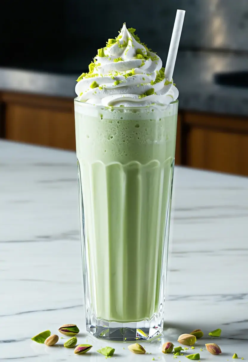 Foto deliciosa de Milkshake de Pistache pronta para servir - Milkshakes